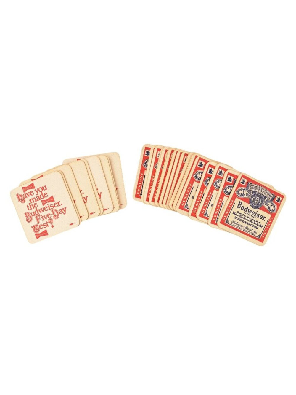 Vintage Budweiser Coasters Double-Sided Lot Of 30 Beer Advertising 3.5" Square